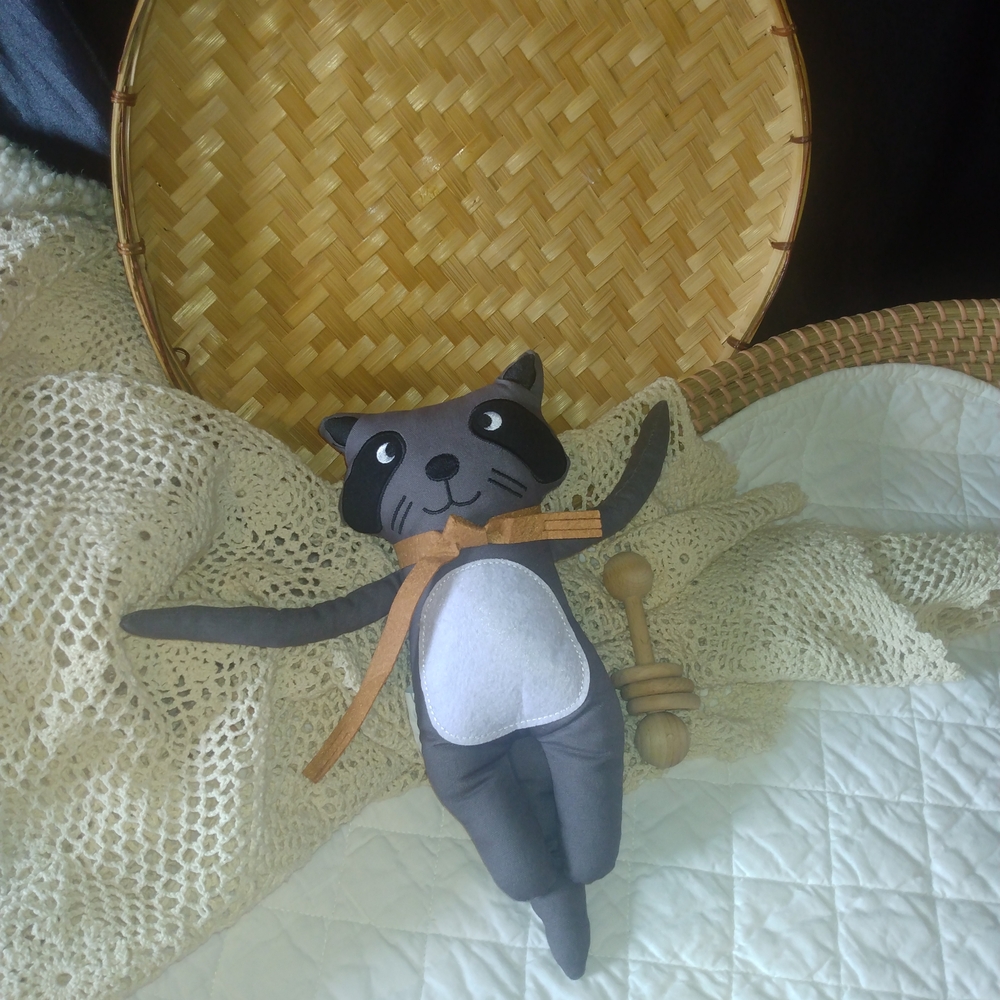 Adorable Gray Cat Plush Toy